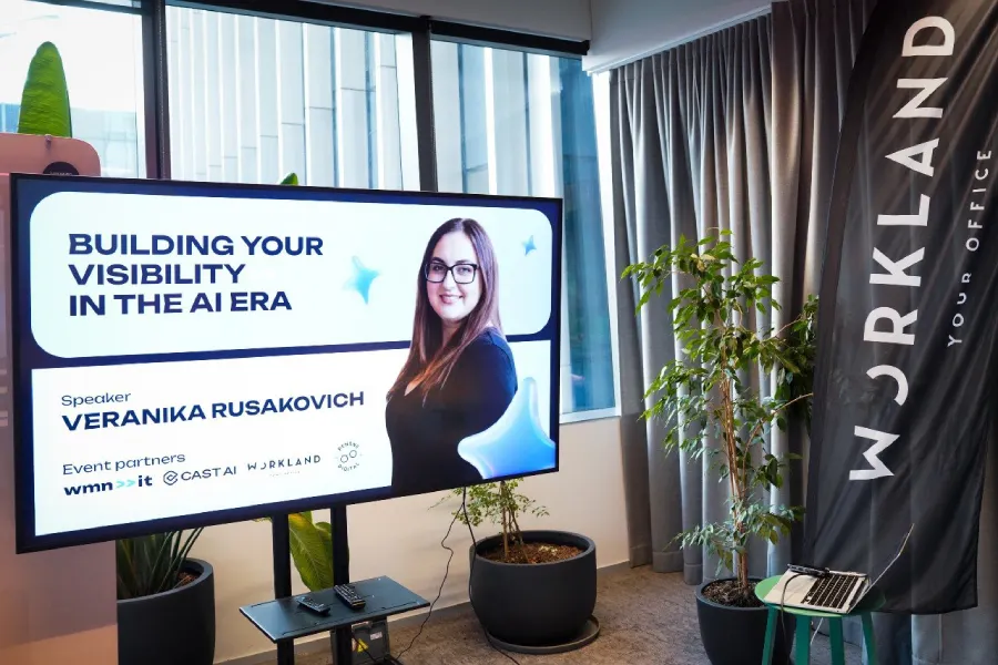 AI and Digital Empowerment 4 Veranika Rusakovich leading an AI Visibility workshop for Women in IT Vilnius 2